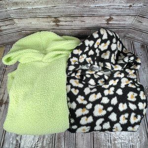 Lot of 2 WILD FABLE Women's S Crop Sherpa Fleece Hoodie Sweater Sweatshirt